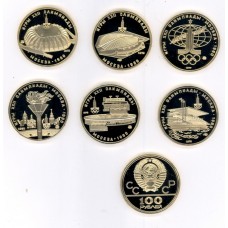 Олимпиада 80 набор 6 монет 100рублей золото пруф